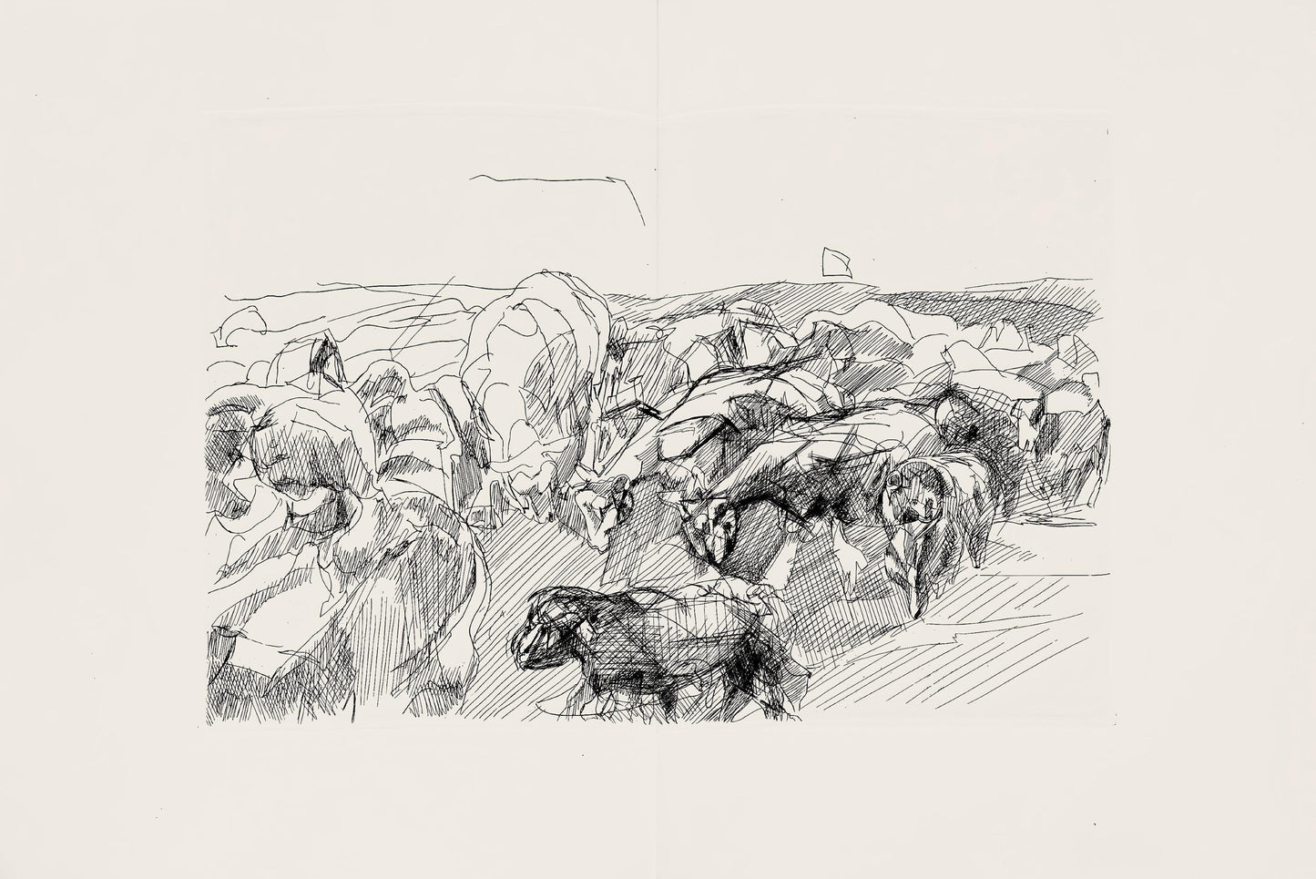 Jacques Villon, Composition (Ginestet/Pouillon 42-64), Hsiode, Les Travaux Et Les Jours, Etching