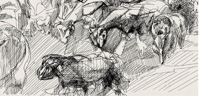 Jacques Villon, Composition (Ginestet/Pouillon 42-64), Hsiode, Les Travaux Et Les Jours, Etching