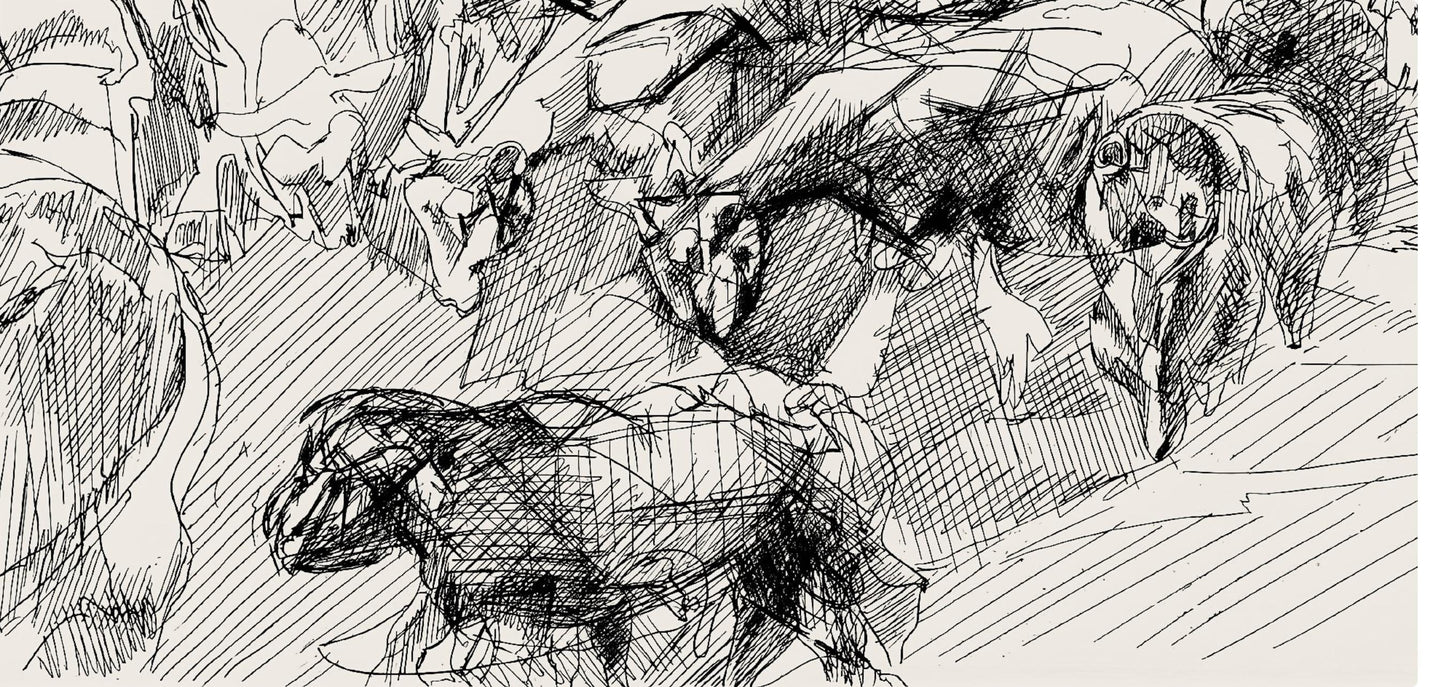 Jacques Villon, Composition (Ginestet/Pouillon 42-64), Hsiode, Les Travaux Et Les Jours, Etching