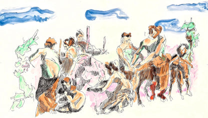 Jacques Villon, Composition (Ginestet/Pouillon 42-64), Hsiode, Les Travaux Et Les Jours, Etching