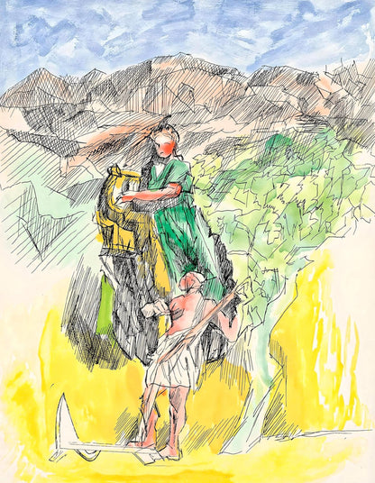 Jacques Villon, Composition (Ginestet/Pouillon 42-64), Hsiode, Les Travaux Et Les Jours, Etching