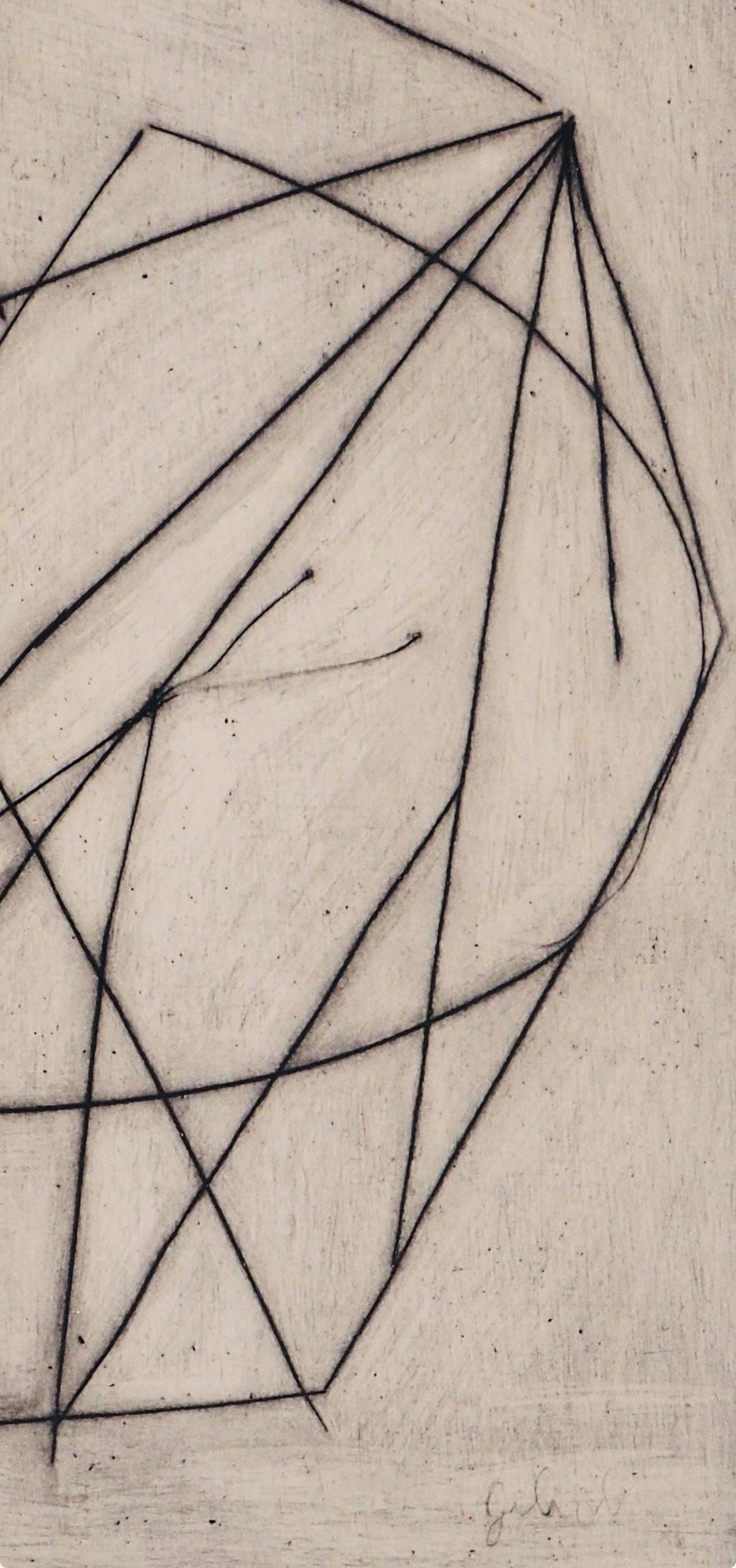 Paroles I peintes Etching Labyrinthe mile Gilioli