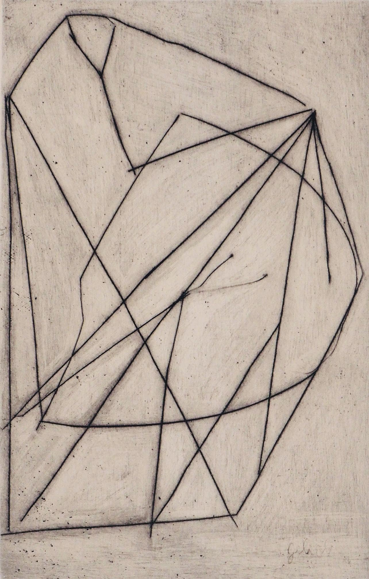 Paroles I peintes Etching Labyrinthe mile Gilioli