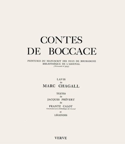 Marc Chagall, Composition, Contes De Boccace, Verve: Revue Artistique Et Littraire, Lithograph