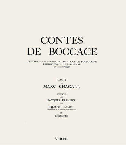 Marc Chagall, Composition, Contes De Boccace, Verve: Revue Artistique Et Littraire, Lithograph