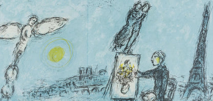 Marc Chagall, Composition (Cramer 111; Mourlot 992), Derrire Le Miroir, Lithograph