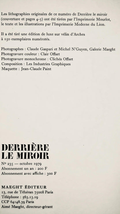 Marc Chagall, Composition (Cramer 110; Mourlot 945), Derrire Le Miroir, Lithograph