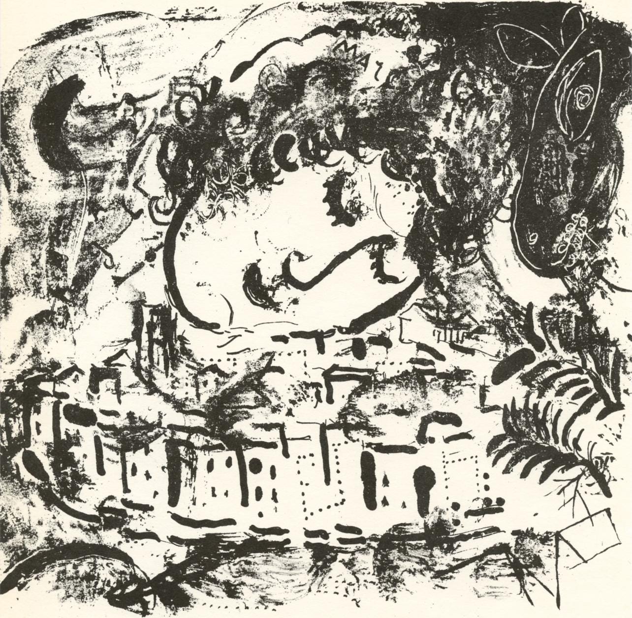 Marc Chagall, Composition (Mourlot 192-207; Cramer 34), Lithograph