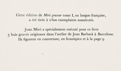 Joan Mir, Composition (Dupin 1290), Mir Graveur, Woodcut