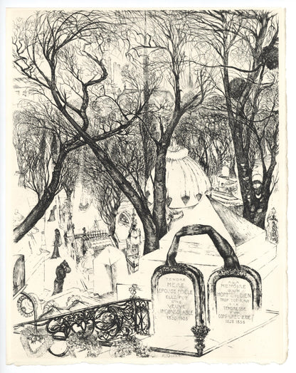 Douard Goerg, Le Cimetire Du Pre, A La Gloire Paris, Etching