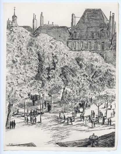 Georges Dufrnoy, Placement Des Vosges, A La Gloire Paris, Etching