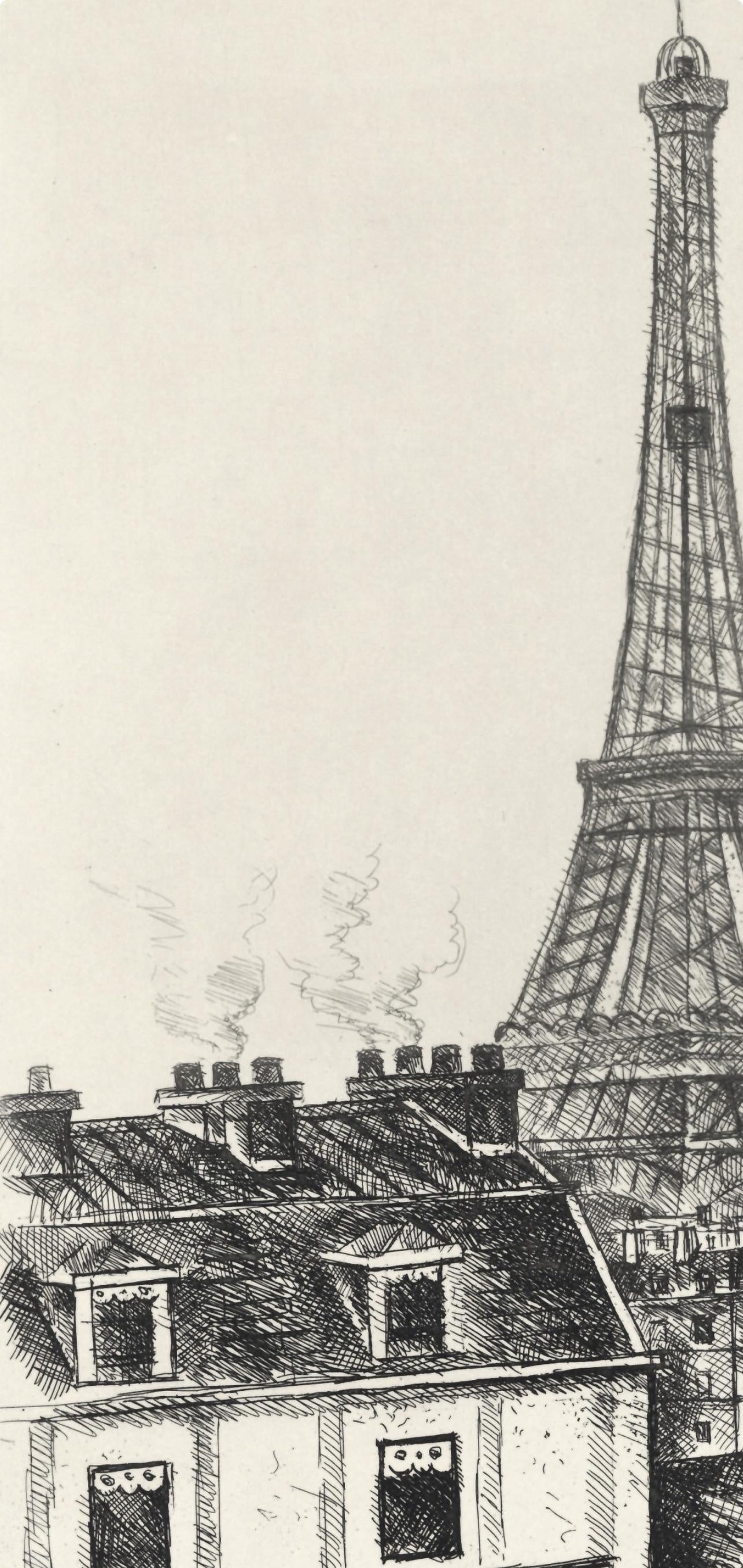 Ren Durey, Le Champ De Mars, A La Gloire Paris, Etching