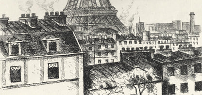 Ren Durey, Le Champ De Mars, A La Gloire Paris, Etching