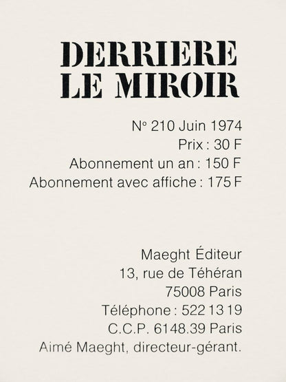 Antoni Tpies, Composition, Derrire Le Miroir, Lithograph