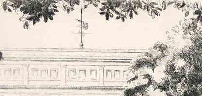 Eugne Corneau, La Bibliothque Nationale, A La Gloire Paris, Etching