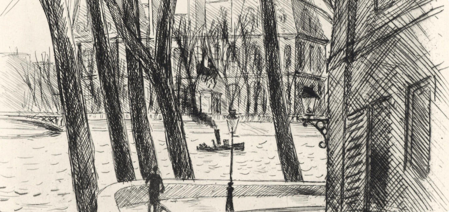 Robert Louis Antral, L'Htel De Ville, A La Gloire Paris, Etching