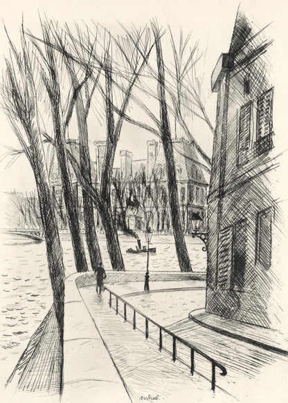 Robert Louis Antral, L'Htel De Ville, A La Gloire Paris, Etching