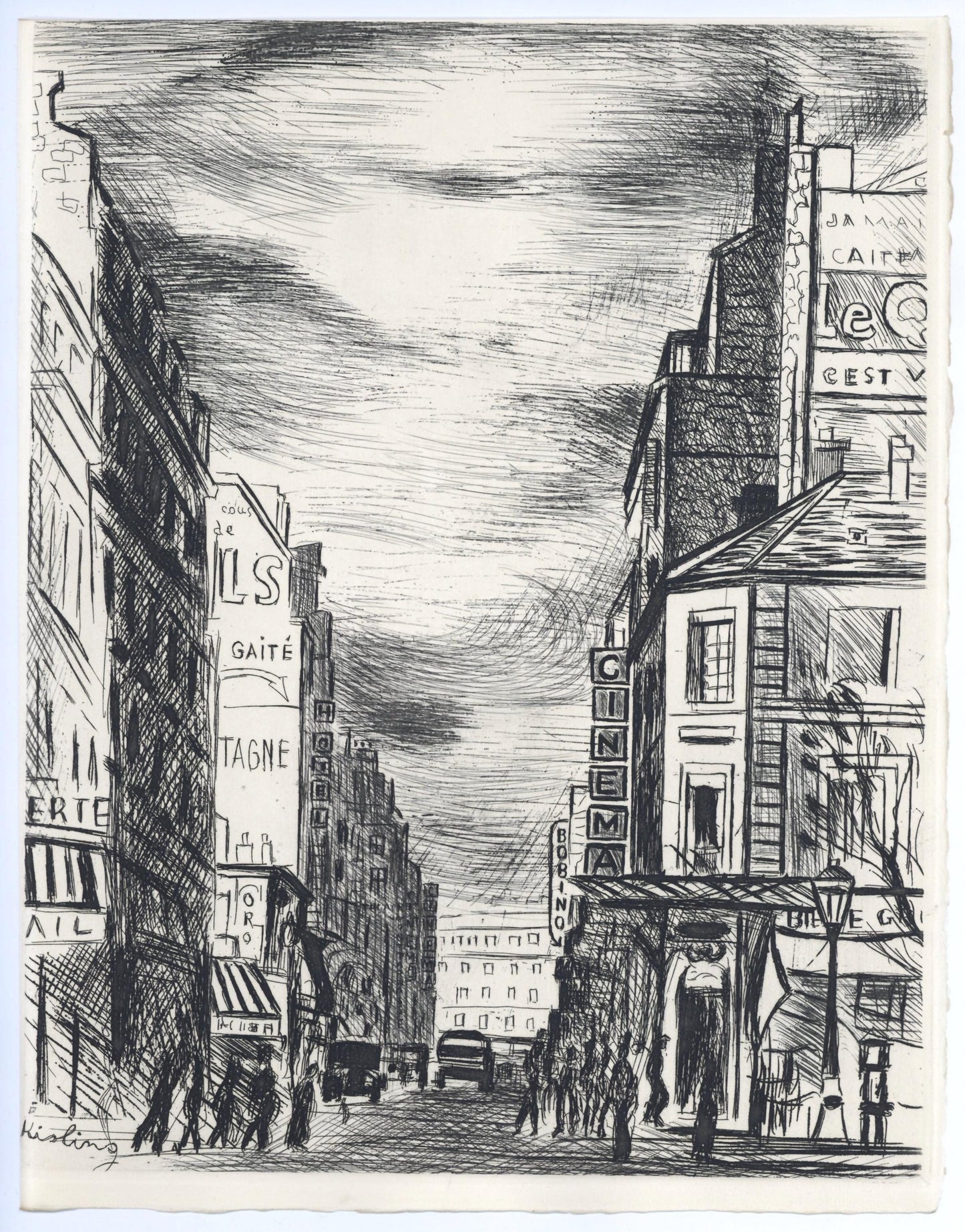 Mose Kisling, Montparnasse, A La Gloire Paris, Etching