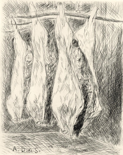 Andr Dunoyer De Segonzac, La Boucherie Des Halles, A La Gloire Paris, Etching