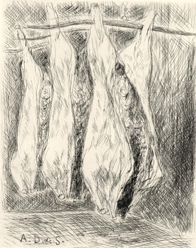 Andr Dunoyer De Segonzac, La Boucherie Des Halles, A La Gloire Paris, Etching