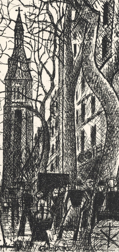 Marcel Gromaire, Petit-Montroug, A La Gloire Paris, Etching