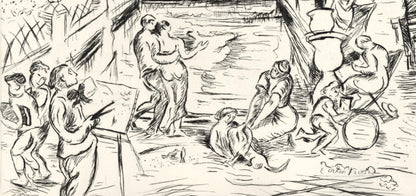 Achille-Mile Othon Friesz, Mdici Fountain, Luxembourg Gardens, Paris, A La Gloire Paris, Etching