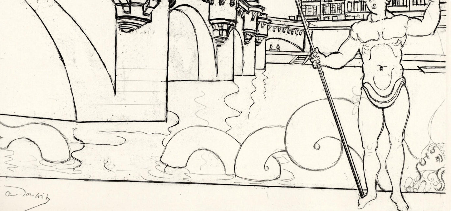 Andr Derain, Le Pont Neuf, A La Gloire Paris, Etching
