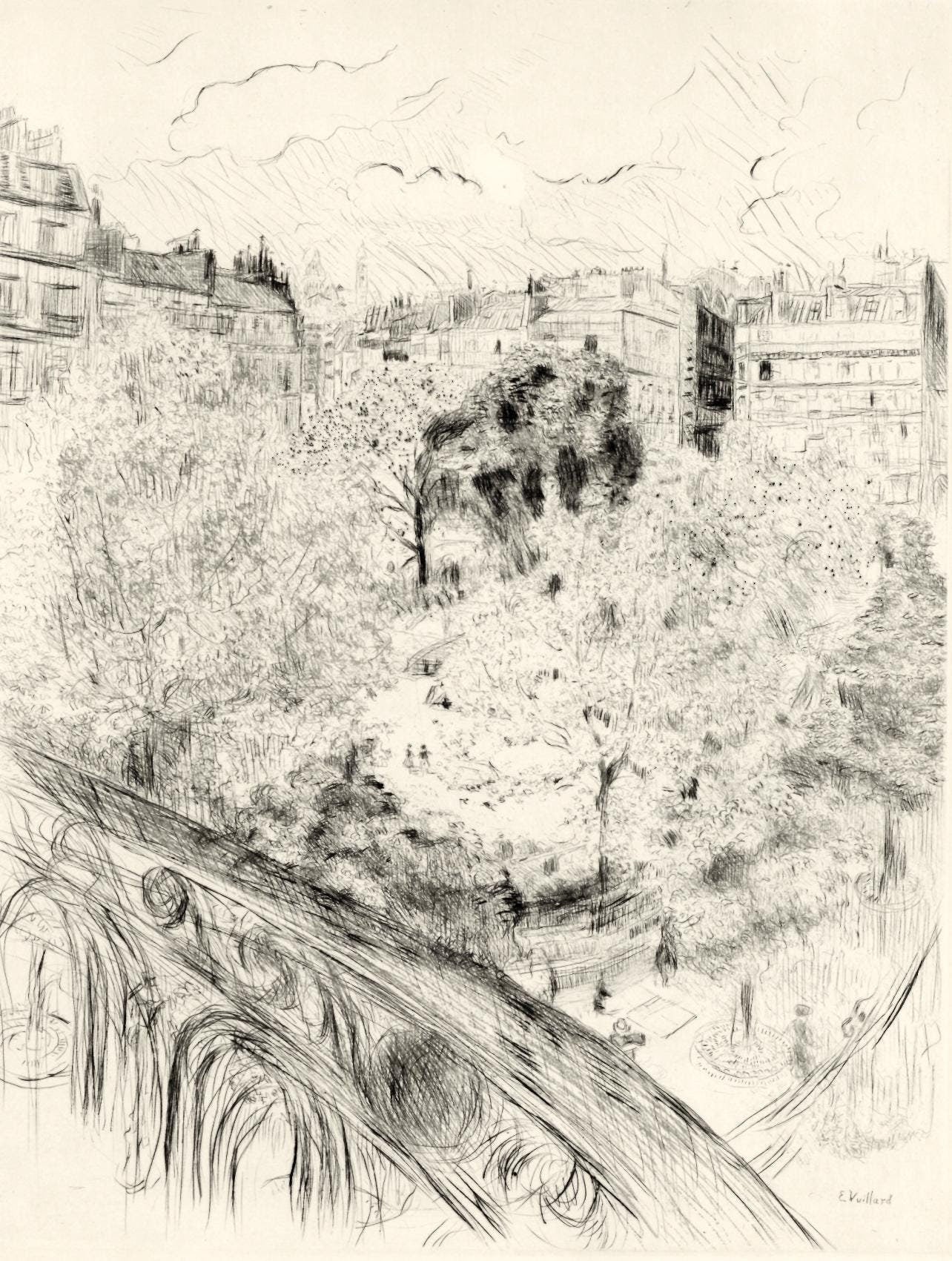 Douard Vuillard, Le Square Vintimille, A La Gloire Paris, Etching