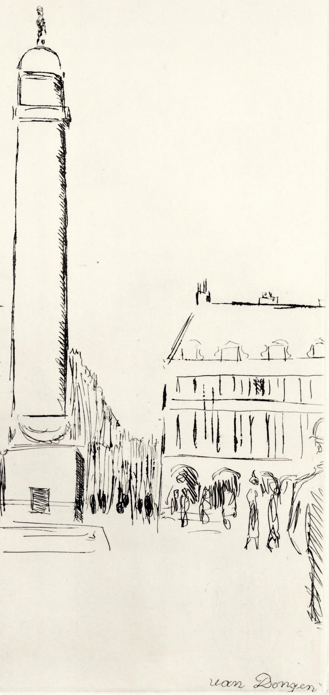 Kees Van Dongen, Place Vendme, A La Gloire Paris, Etching