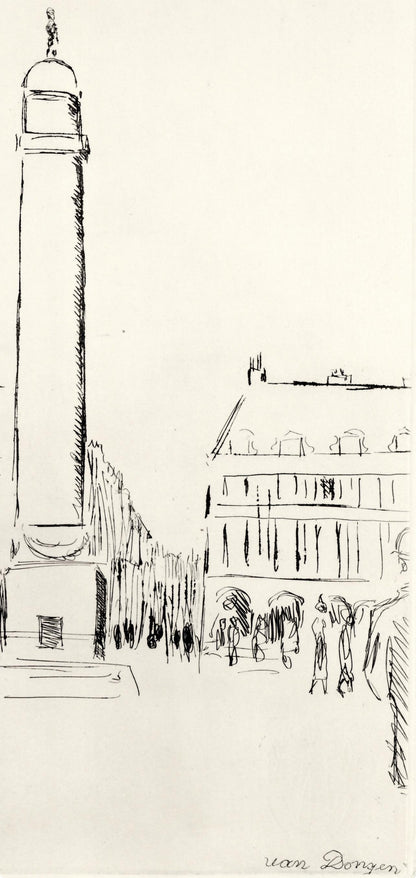 Kees Van Dongen, Place Vendme, A La Gloire Paris, Etching