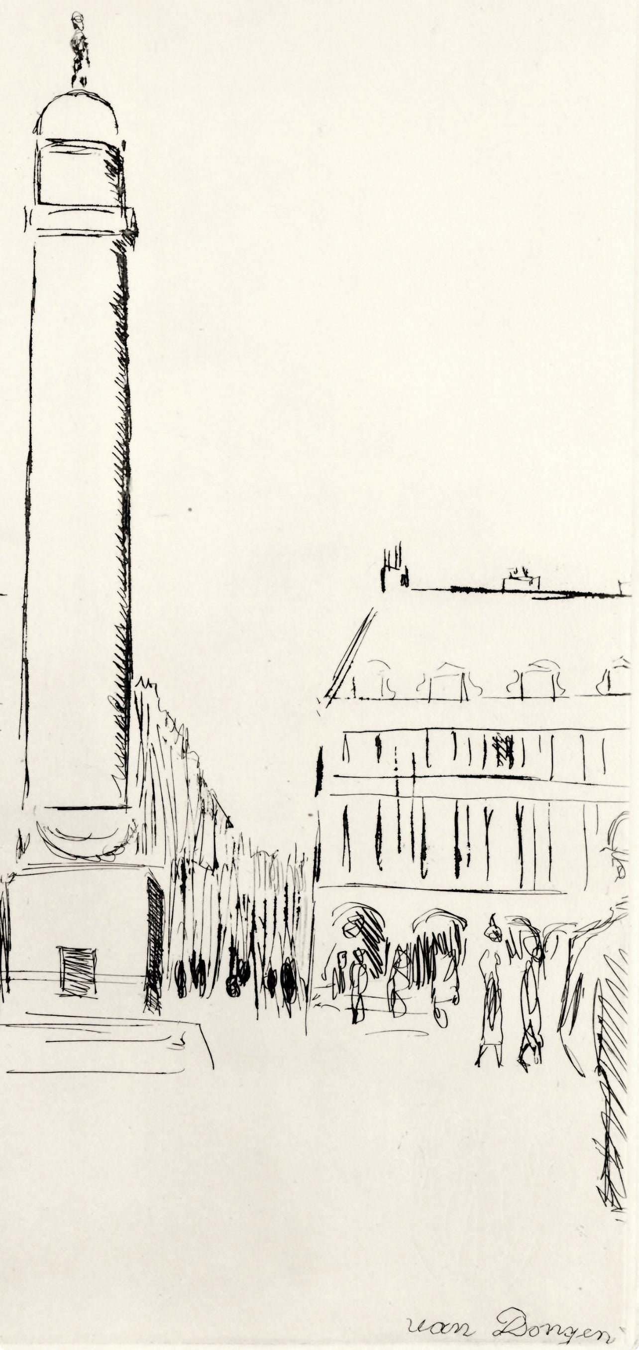Kees Van Dongen, Place Vendme, A La Gloire Paris, Etching