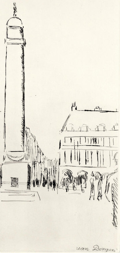 Kees Van Dongen, Place Vendme, A La Gloire Paris, Etching
