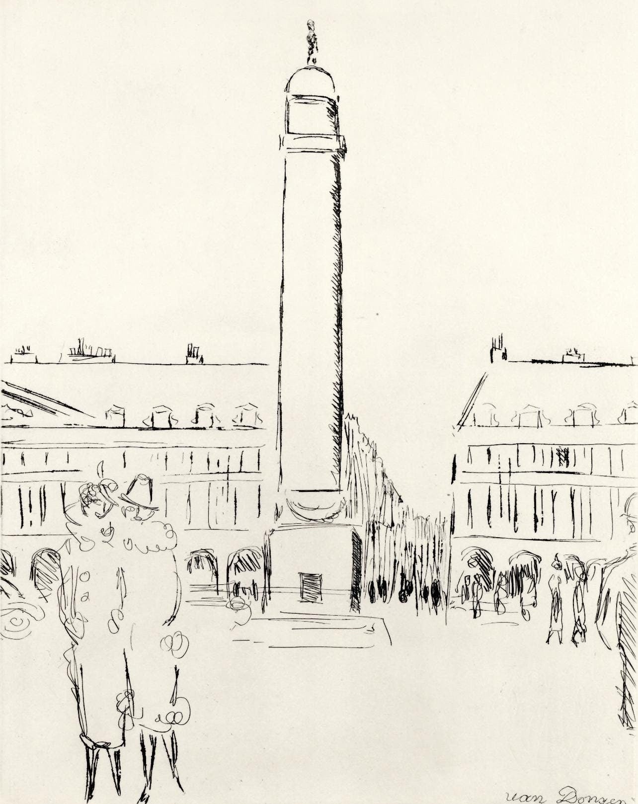 Kees Van Dongen, Place Vendme, A La Gloire Paris, Etching