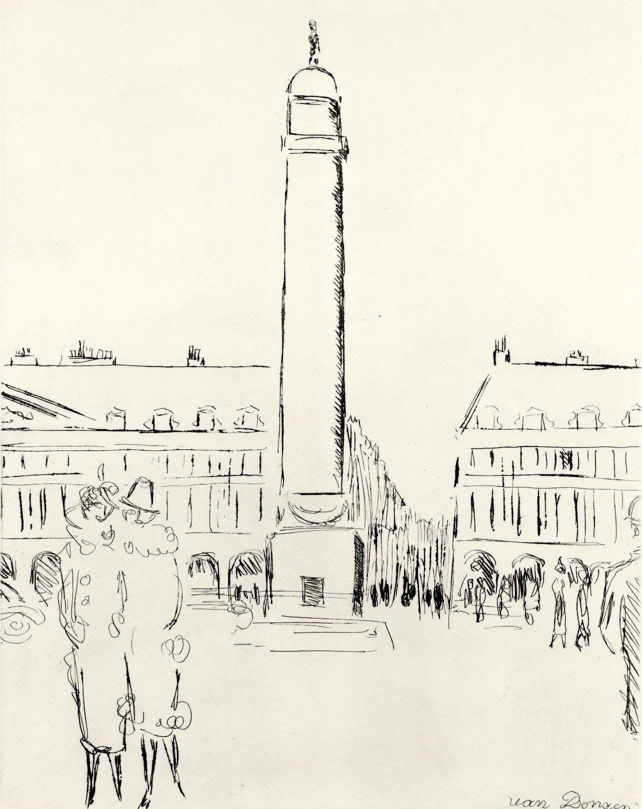 Kees Van Dongen, Place Vendme, A La Gloire Paris, Etching