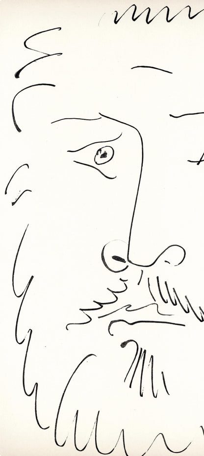 Pablo Picasso, Visage D'Homme Barbu, De Face (Cramer No. 84), 40 Dessins De Picasso En Marge Du