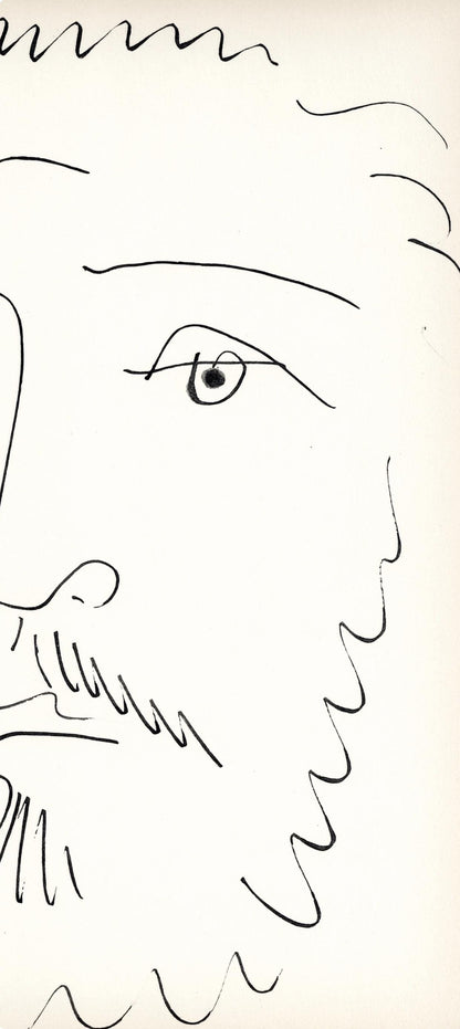 Pablo Picasso, Visage D'Homme Barbu, De Face (Cramer No. 84), 40 Dessins De Picasso En Marge Du