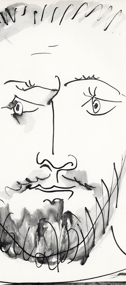 Pablo Picasso, Visage D'Homme, Profil Droit (Cramer No. 84), 40 Dessins De Picasso En Marge Du