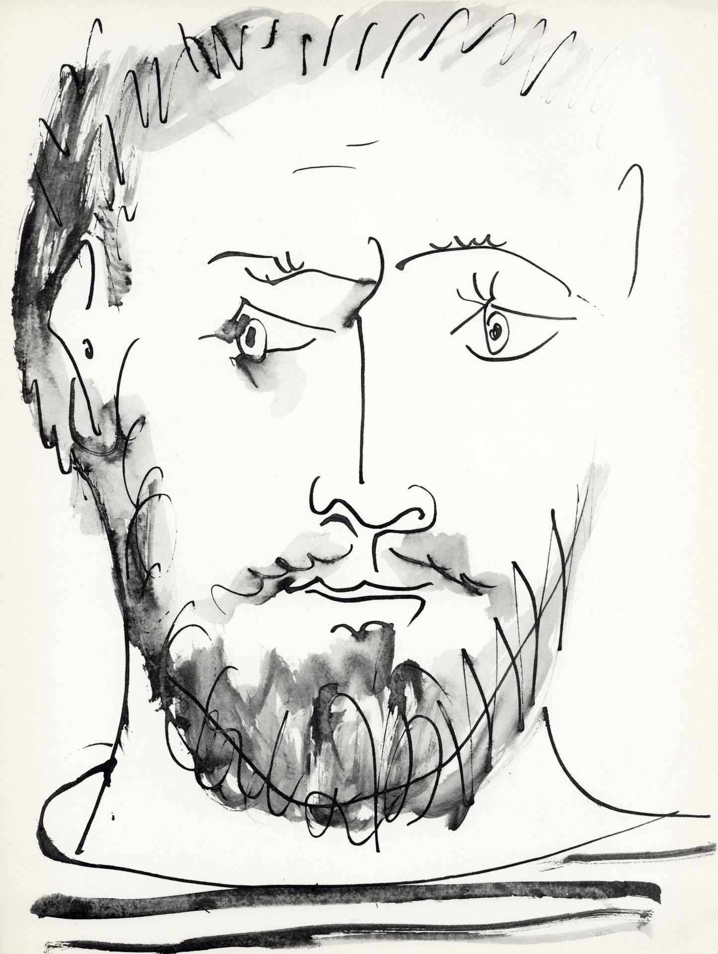 Pablo Picasso, Visage D'Homme, Profil Droit (Cramer No. 84), 40 Dessins De Picasso En Marge Du