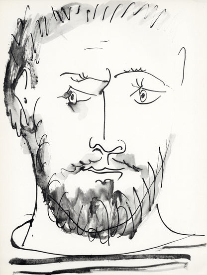 Pablo Picasso, Visage D'Homme, Profil Droit (Cramer No. 84), 40 Dessins De Picasso En Marge Du