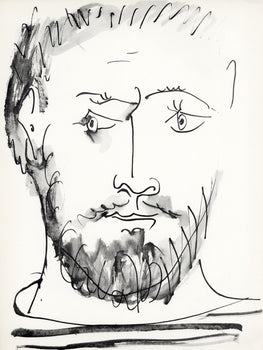 Pablo Picasso, Visage D'Homme, Profil Droit (Cramer No. 84), 40 Dessins De Picasso En Marge Du