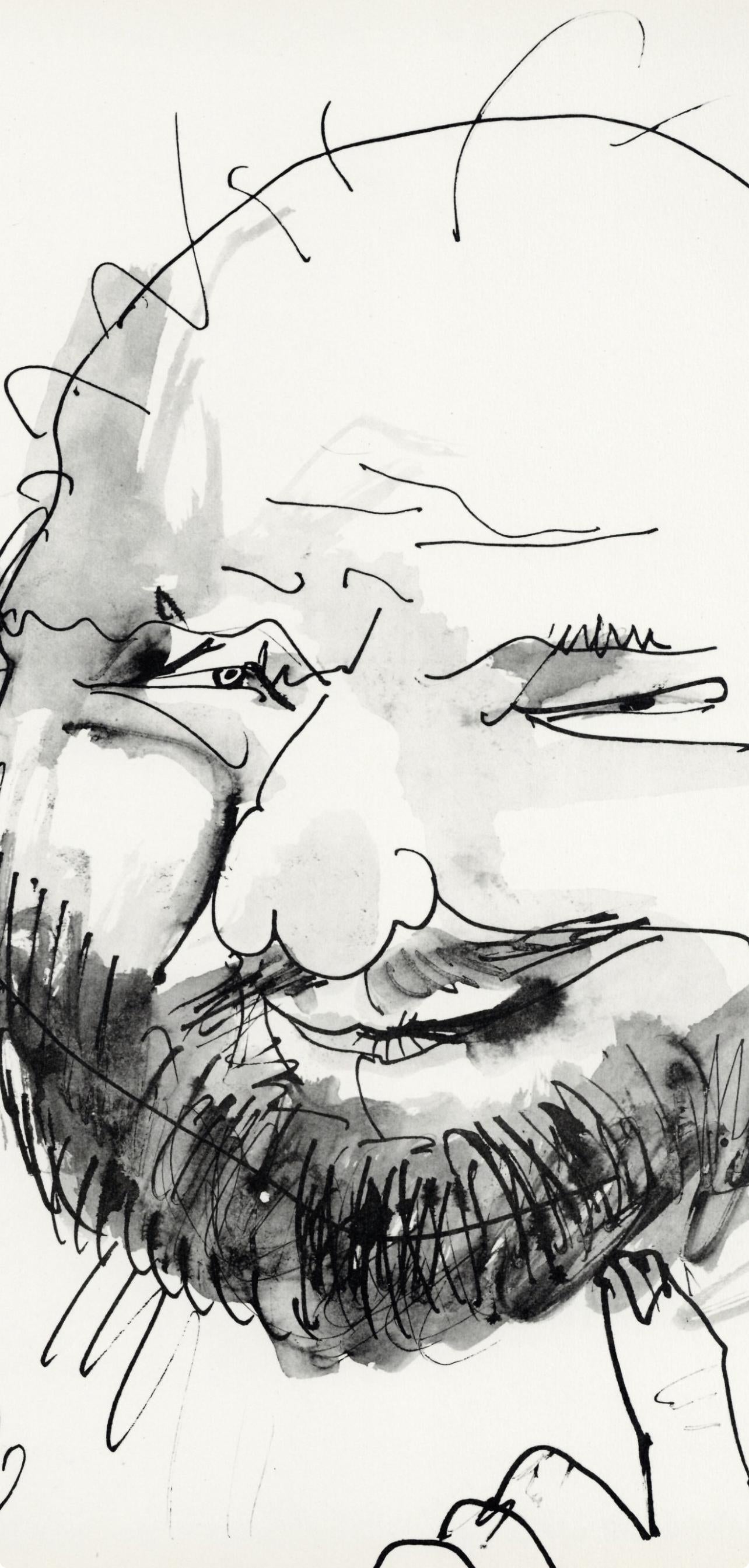 Pablo Picasso, Chauve, Barbu Et Hilare, Trait Et Lavis (Cramer No. 84), 40 Dessins De Picasso En