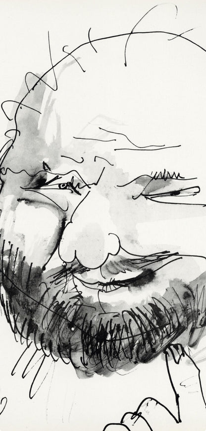 Pablo Picasso, Chauve, Barbu Et Hilare, Trait Et Lavis (Cramer No. 84), 40 Dessins De Picasso En