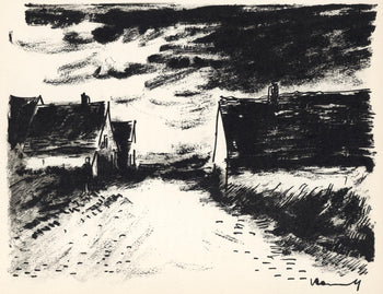 Maurice De Vlaminck, Maisons Dans La Beauce, Lithograph