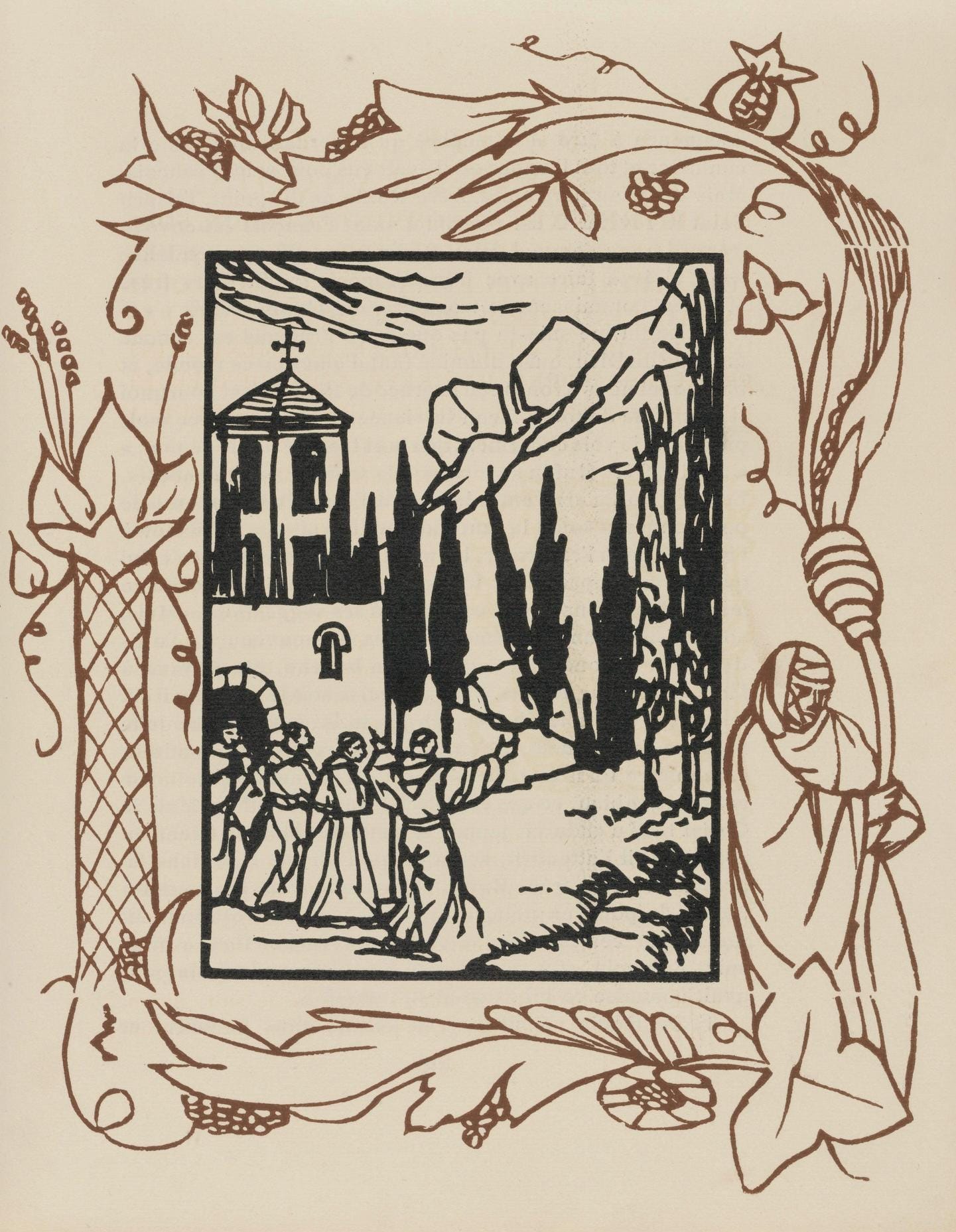 Mile Bernard, Composition (Morane, No. 100), Les Petites Fleurs De St. Franoise, Woodcut