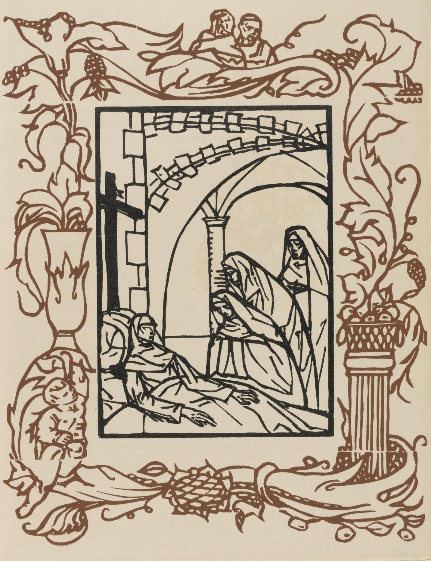 Mile Bernard, Composition (Morane, No. 100), Les Petites Fleurs De St. Franoise, Woodcut
