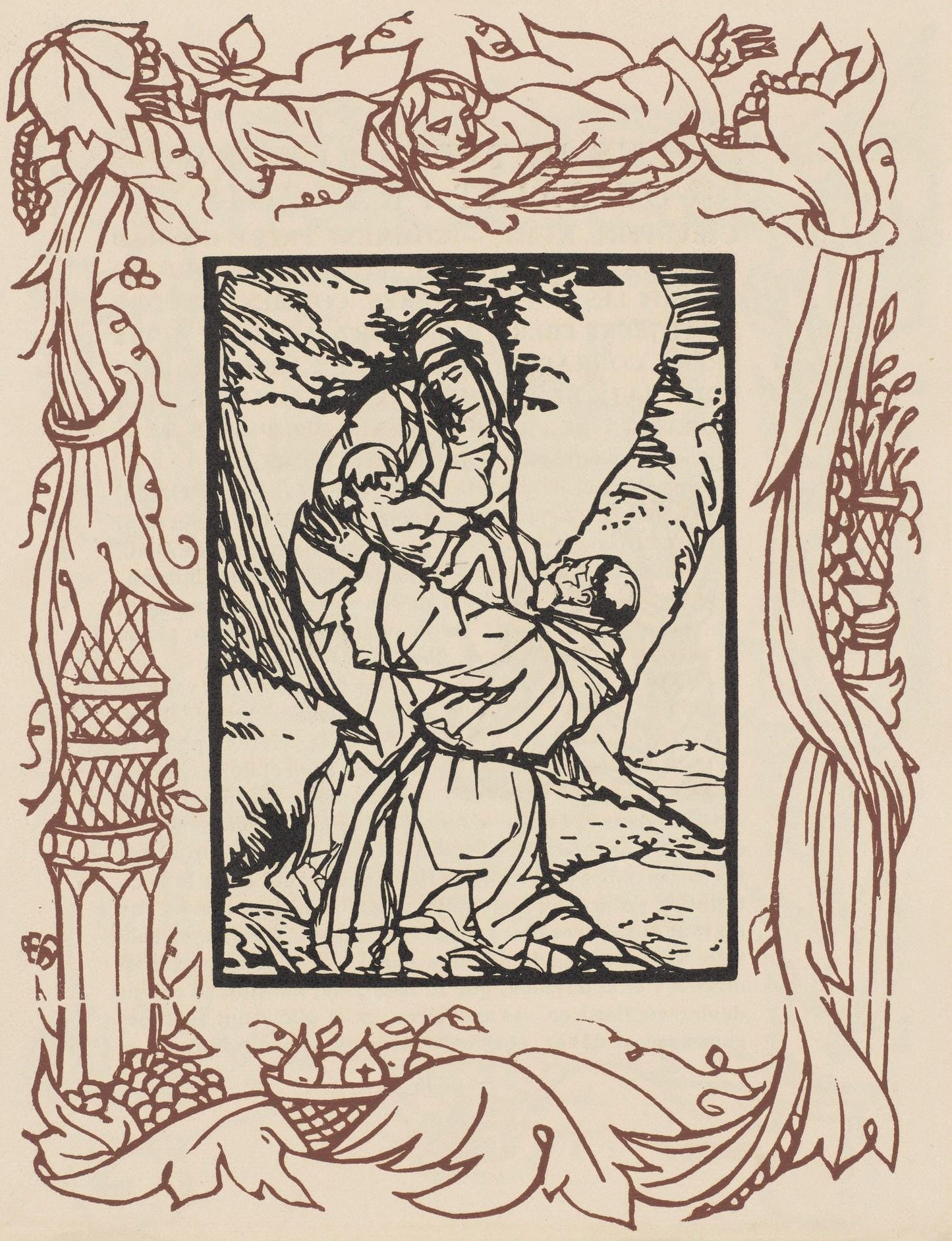 Mile Bernard, Composition (Morane, No. 100), Les Petites Fleurs De St. Franoise, Woodcut