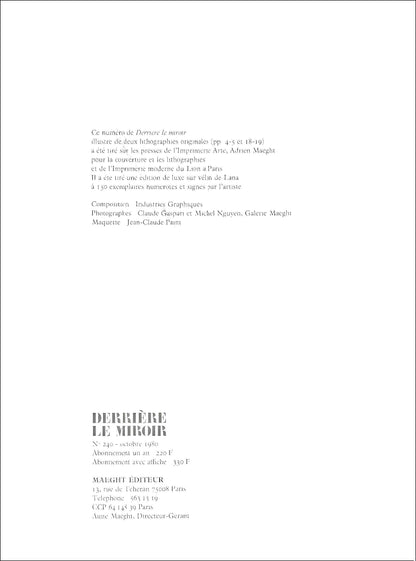 Geer Van Velde, Composition, Derrire Le Miroir, Lithograph