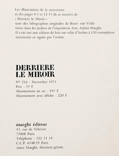 Geer Van Velde, Composition, Derrire Le Miroir, Lithograph