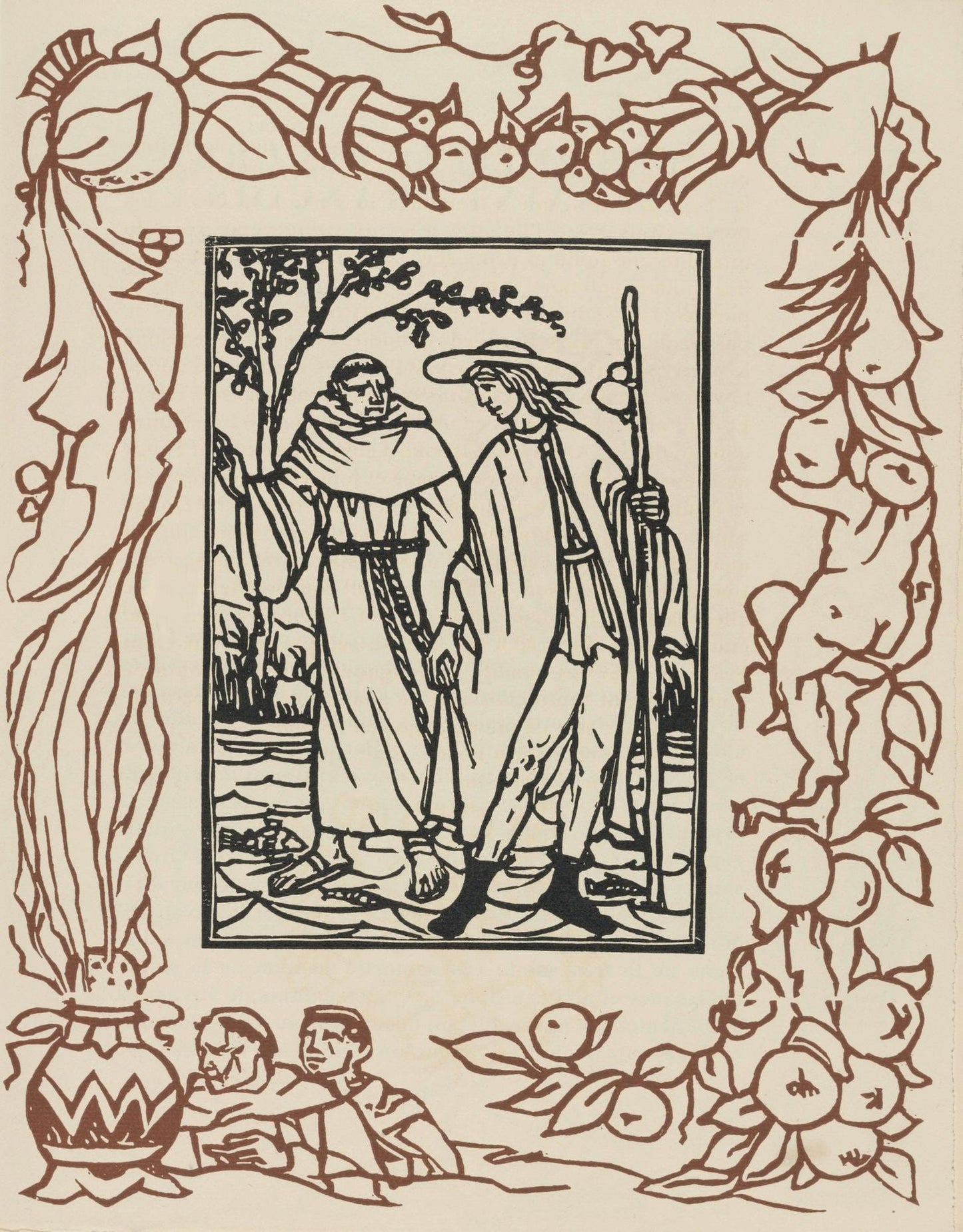 Mile Bernard, Composition (Morane, No. 100), Les Petites Fleurs De St. Franoise, Woodcut