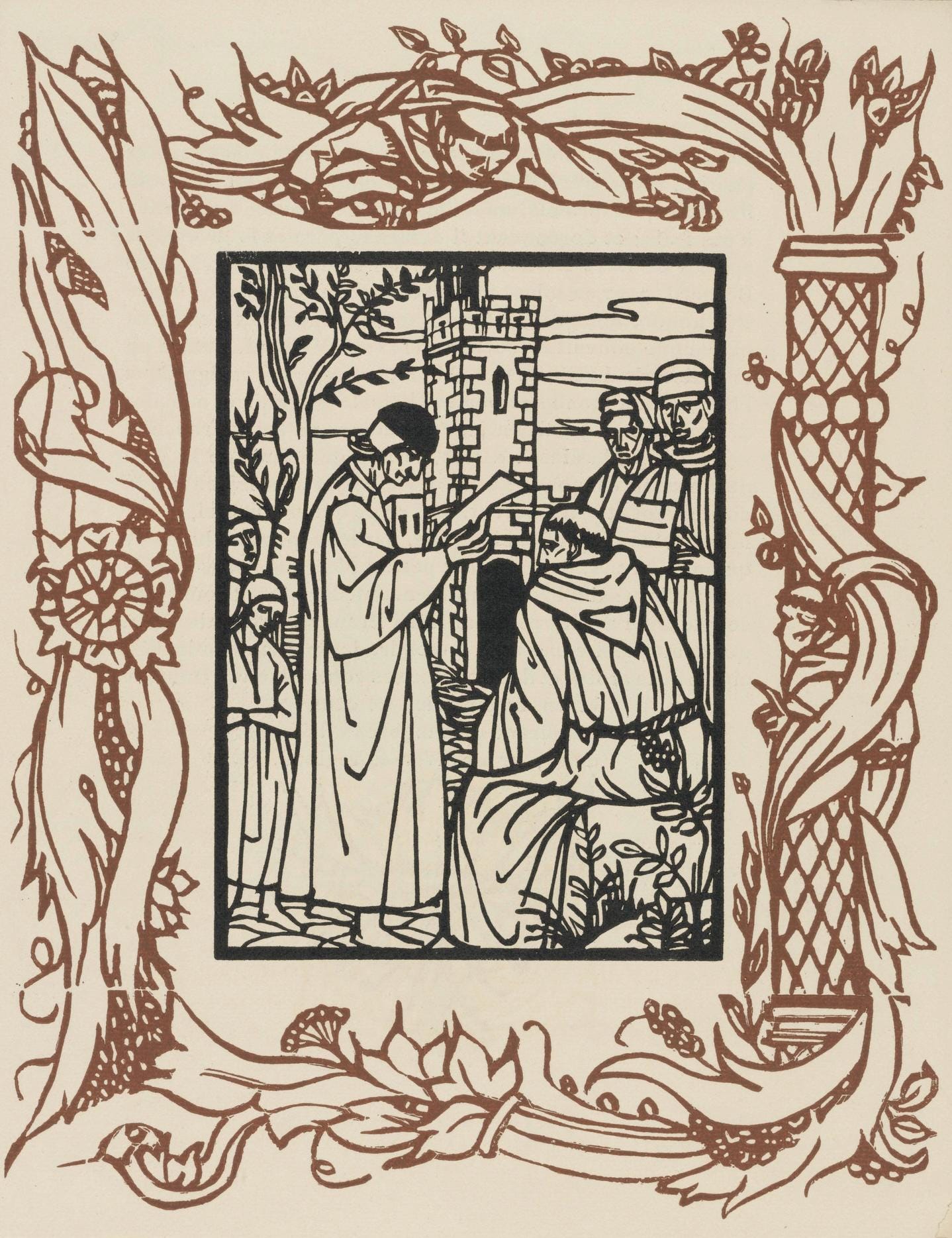 Mile Bernard, Composition (Morane, No. 100), Les Petites Fleurs De St. Franoise, Woodcut